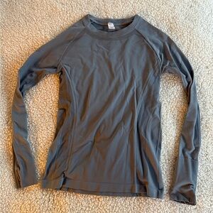 Gray Long Sleeve Athletic Top